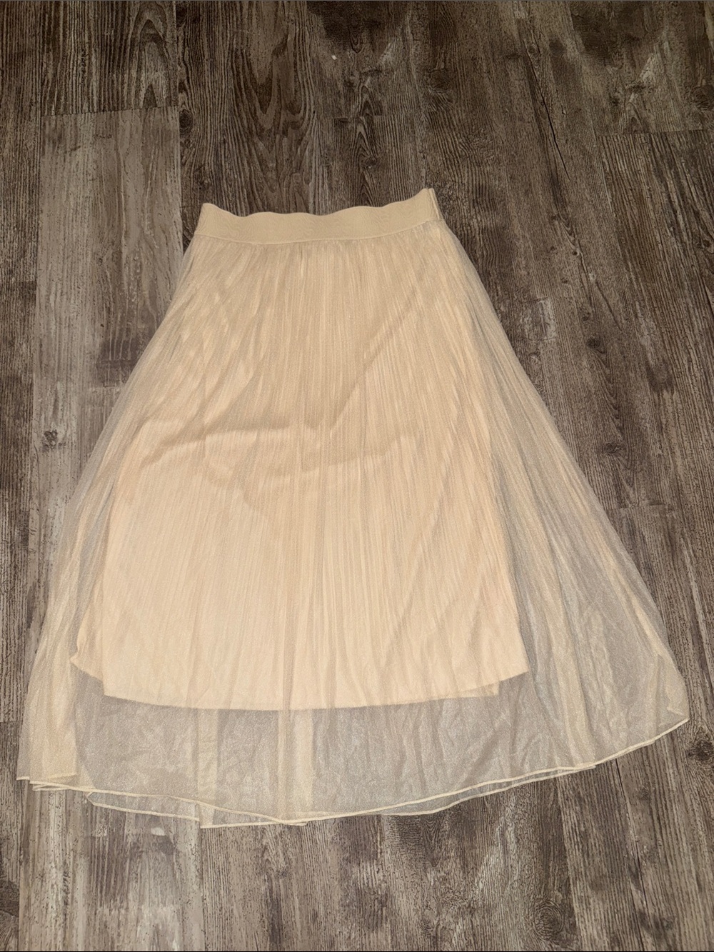 Metro Wear Cream Midi Tulle Skirt